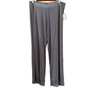 Soma NEW Camellia Lace Pajama Pant In Excalibur Grey Size L